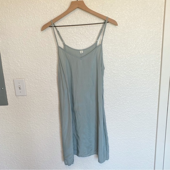 Vintage Inspired Y2K Light Blue Silky Minimalist Slip Dress Medium - Picture 3 of 9